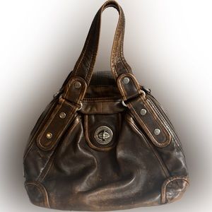 Marc Jacobs brown distressed leather bag